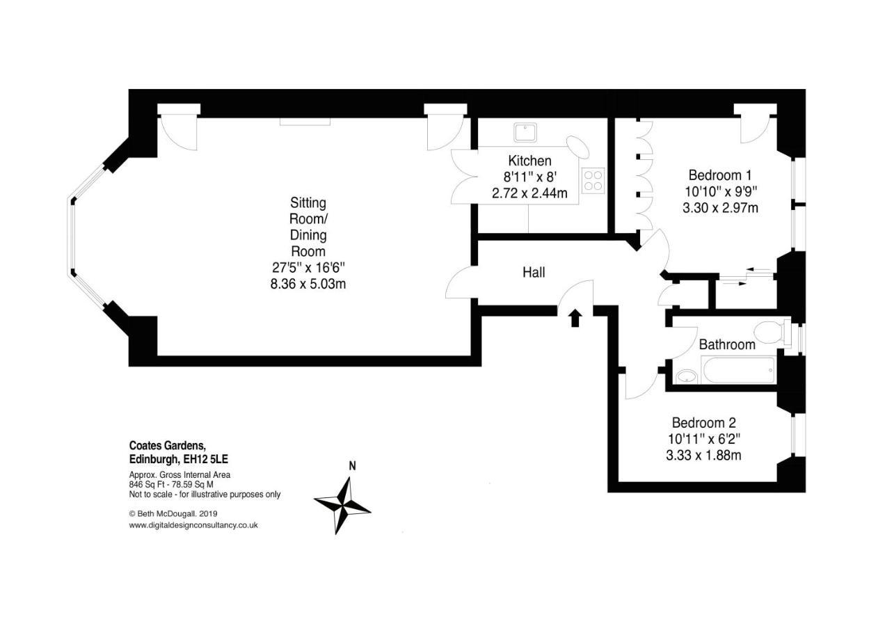 The Coates Gardens Residence Edinburg Exteriör bild